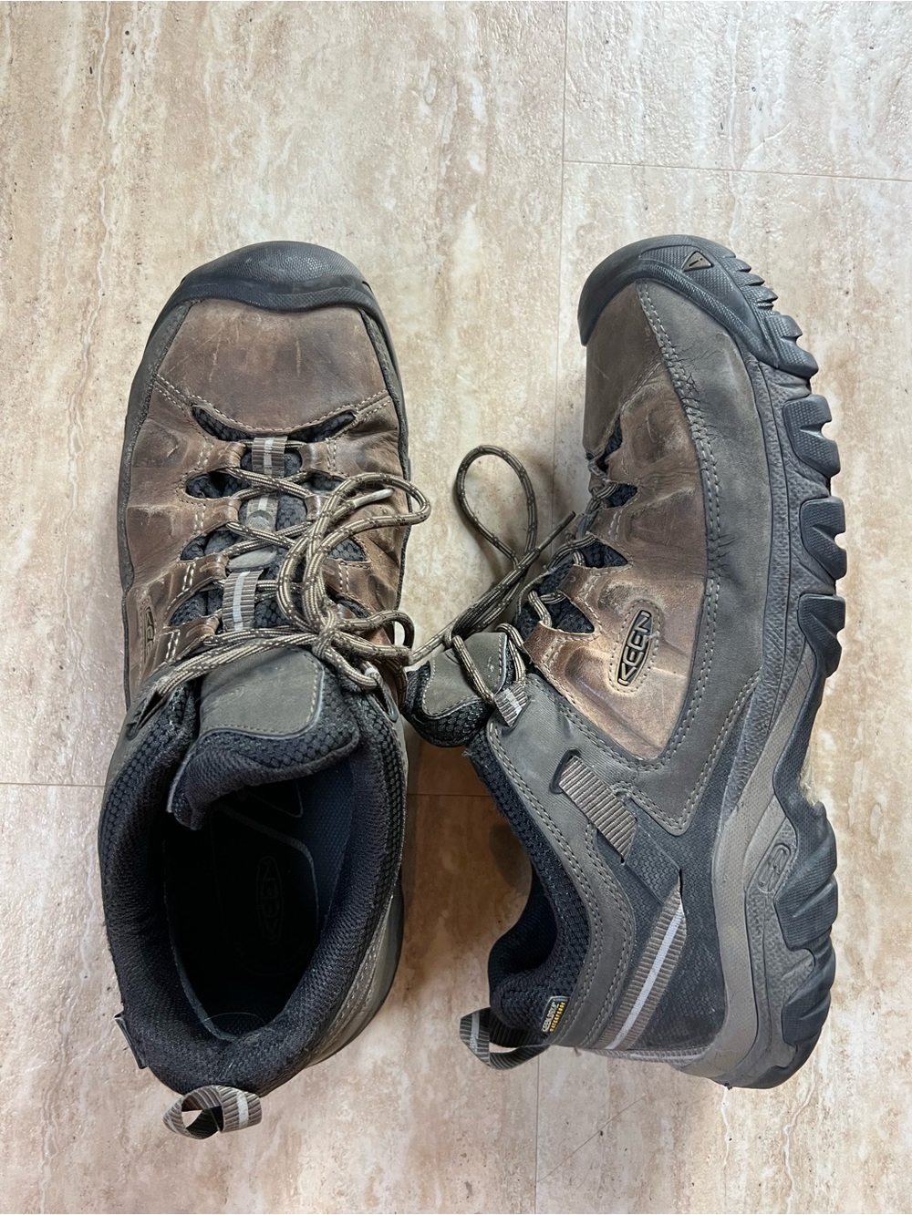 Keen Men's Targhee III Brown and Black Leather Hiking Boots 14 - FLAW